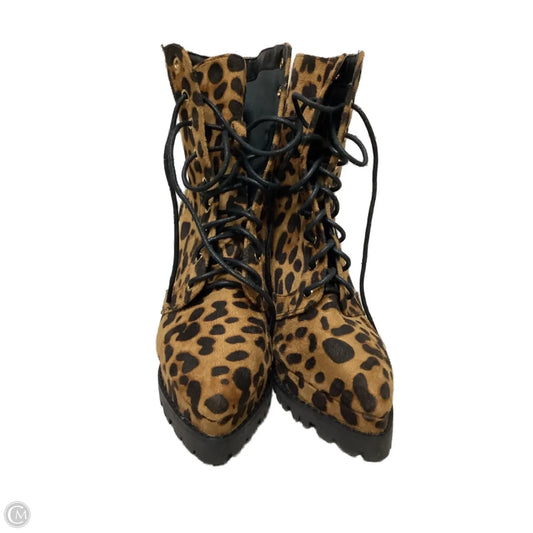 Boots Ankle Heels By Liliana In Animal Print, Size: 6