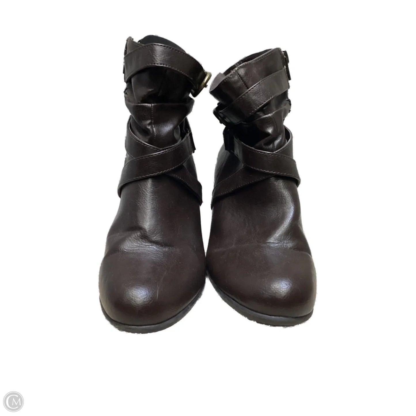Boots Ankle Heels By Clothes Mentor In Brown, Size: 8