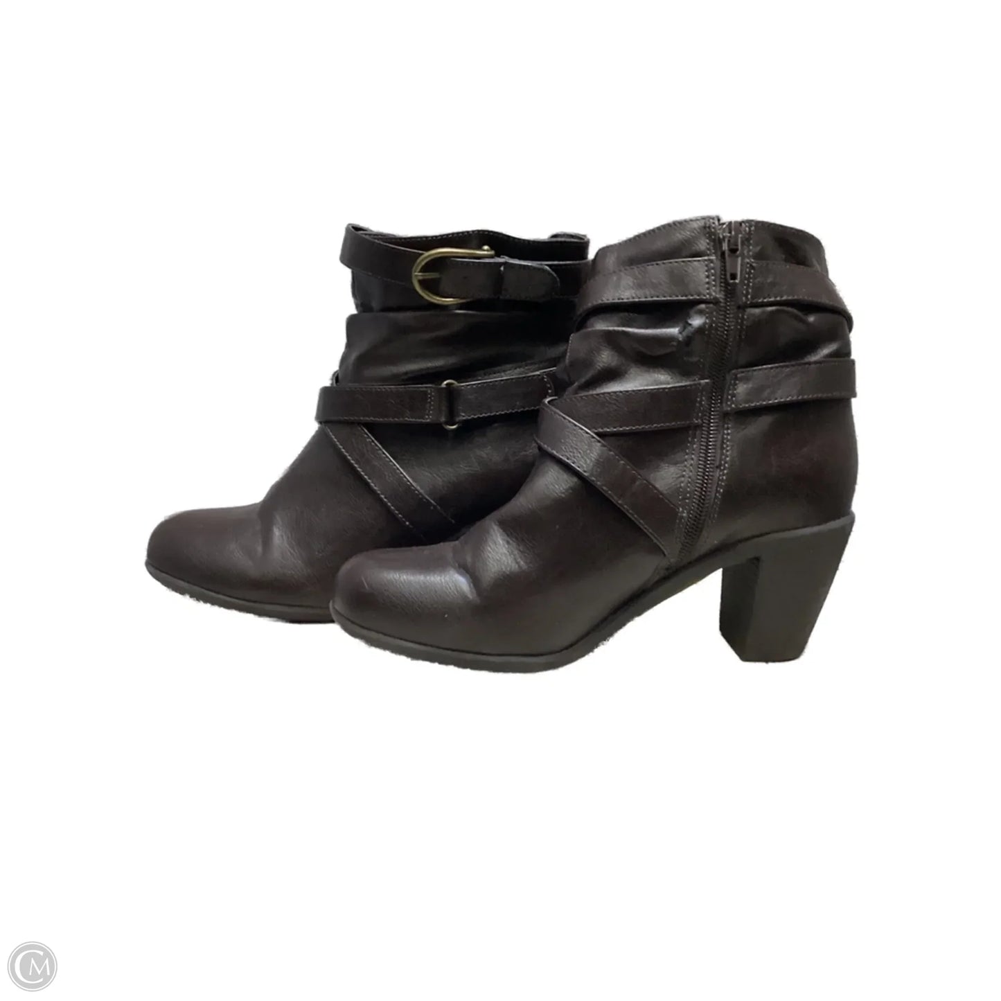 Boots Ankle Heels By Clothes Mentor In Brown, Size: 8