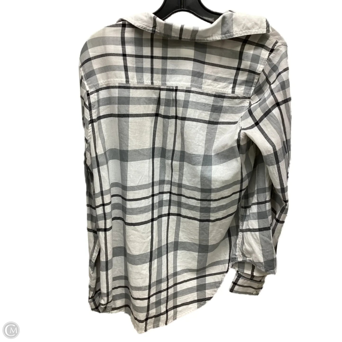 Top Long Sleeve By Universal Thread In Plaid Pattern, Size: M