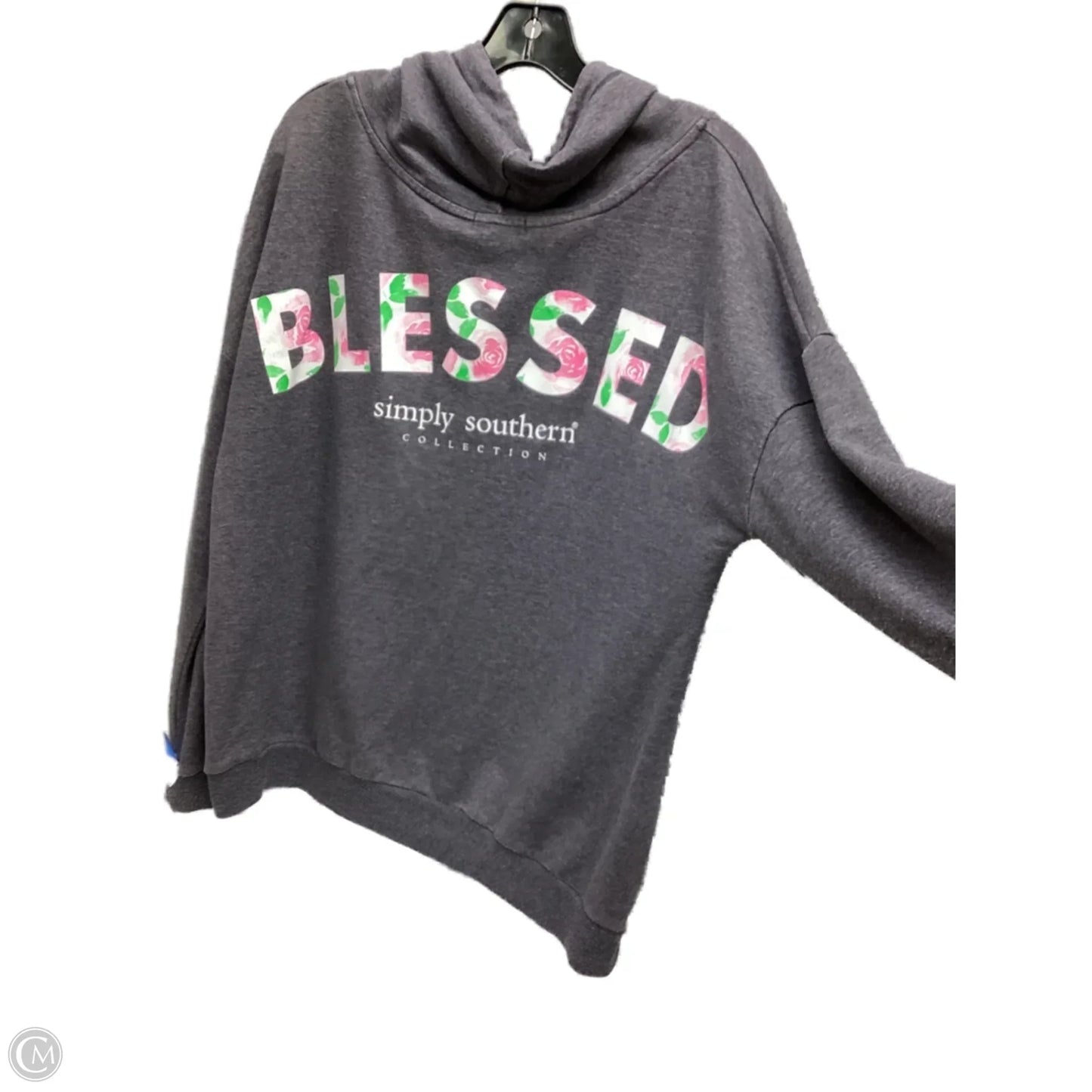 Sweatshirt Collar By Simply Southern In Grey, Size: Xl