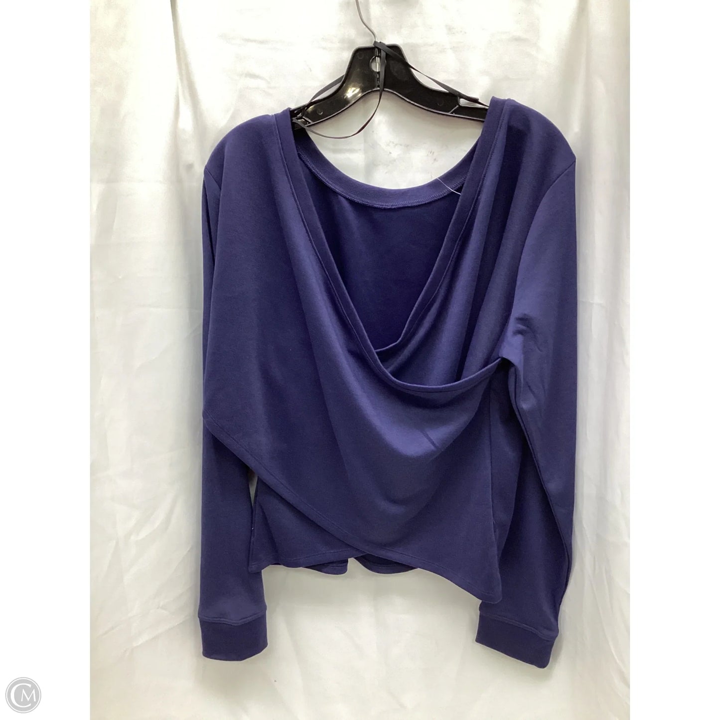 Athletic Top Long Sleeve Collar By Under Armour In Navy, Size: Xl