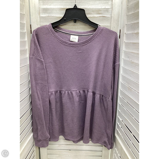 Top Long Sleeve By Knox Rose In Purple, Size: L