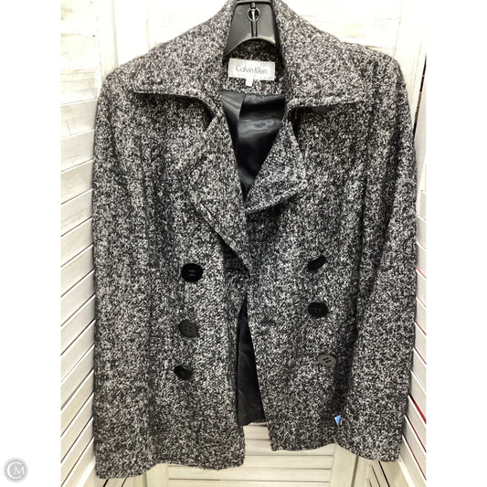 Coat Peacoat By Calvin Klein In Grey, Size: 2