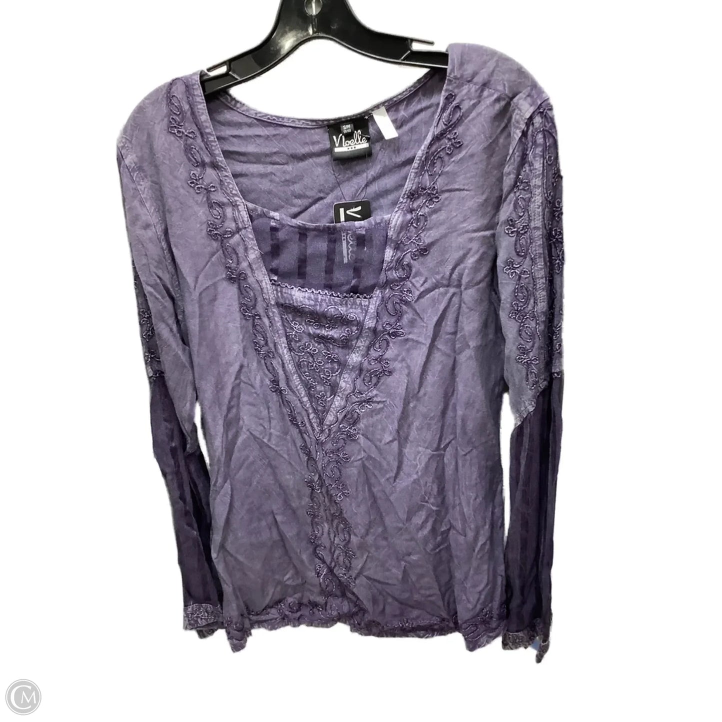 Top Long Sleeve By Noelle In Purple, Size: S