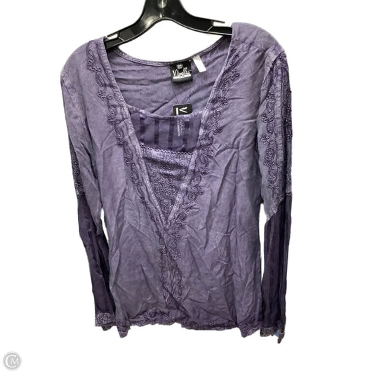 Top Long Sleeve By Noelle In Purple, Size: S