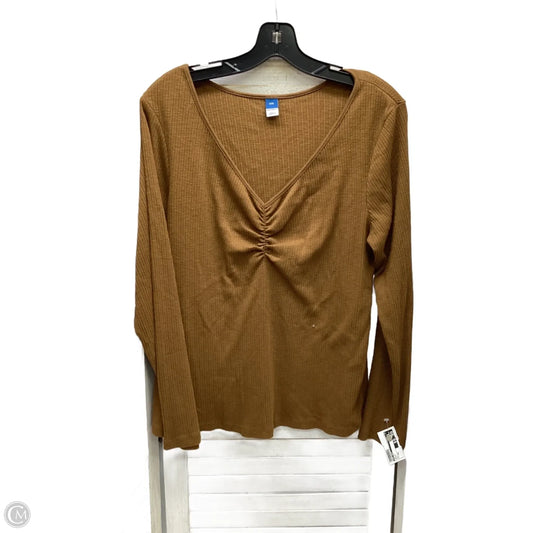 Top Long Sleeve By Old Navy In Brown, Size: Xxl