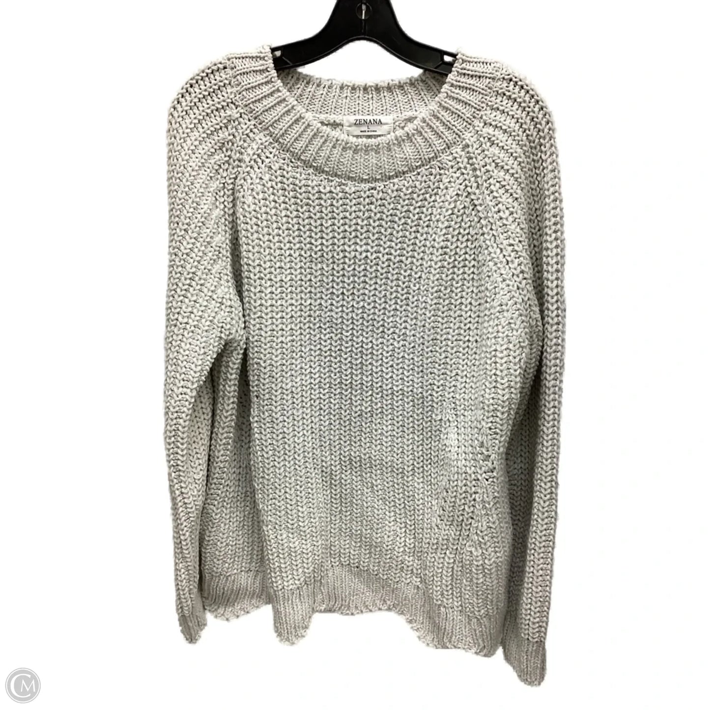 Sweater By Zenana Outfitters In White, Size: L