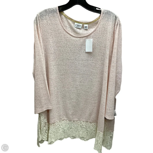 Top Long Sleeve By Cato In Pink, Size: 2x