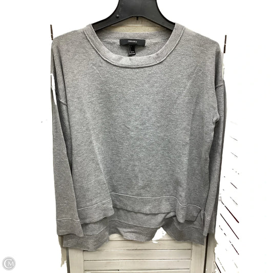Top Long Sleeve By Forever 21 In Grey, Size: S
