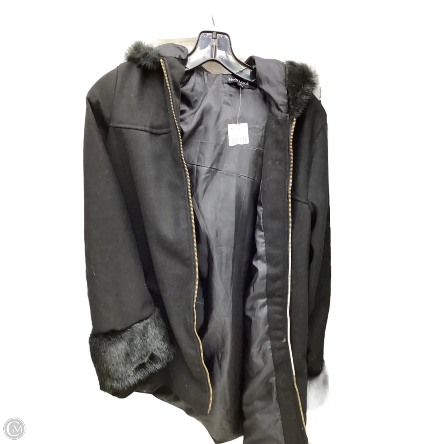 Coat Faux Fur & Sherpa By New Look In Black, Size: S