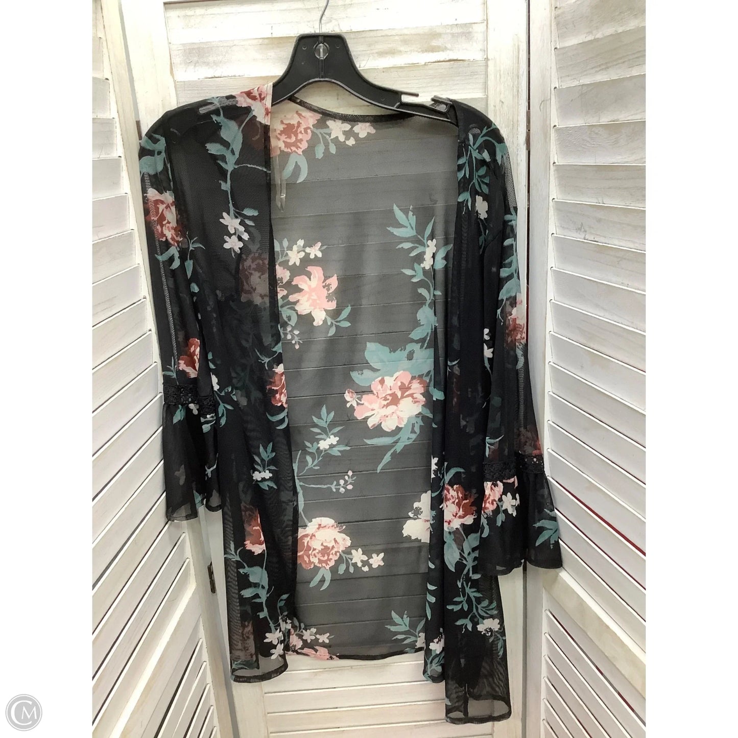 Cardigan By Clothes Mentor In Floral Print, Size: Xl