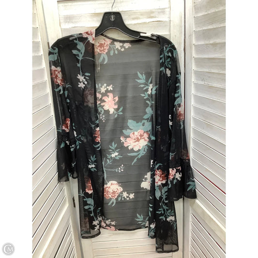 Cardigan By Clothes Mentor In Floral Print, Size: Xl
