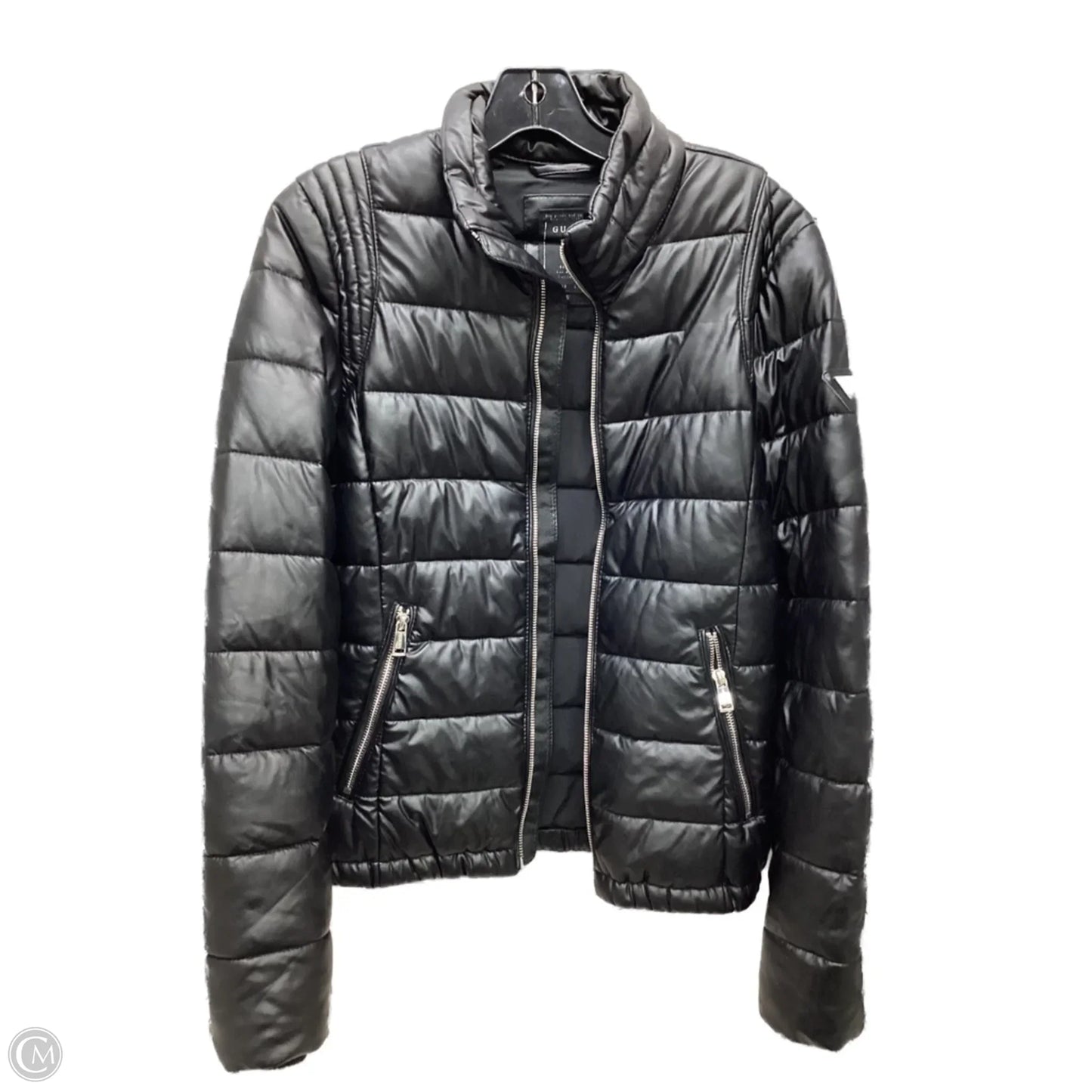 Coat Puffer & Quilted By Guess In Black, Size: Xs