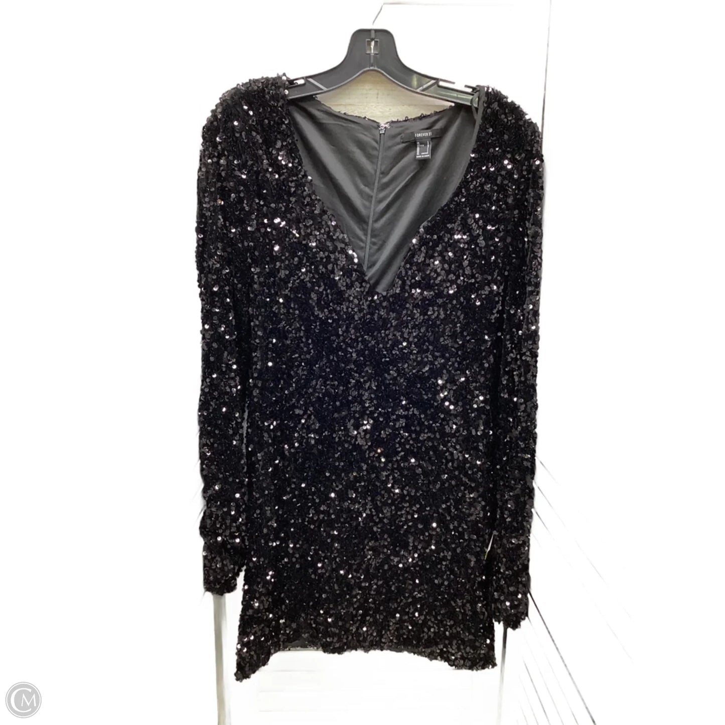 Dress Party Midi By Forever 21 In Black, Size: L