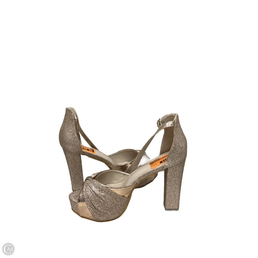 Sandals Heels Block By Clothes Mentor In Rose Gold, Size: 8.5