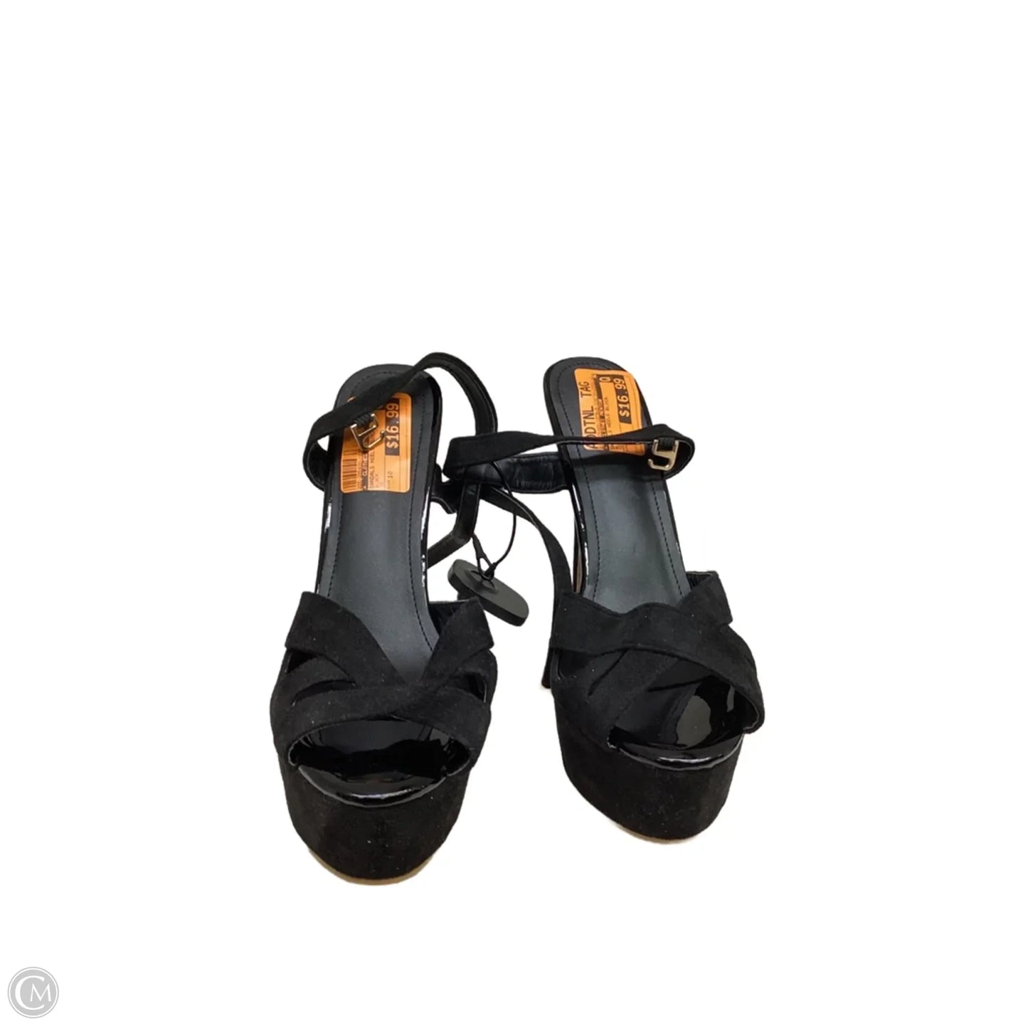 Sandals Heels Block By Clothes Mentor In Black, Size: 10