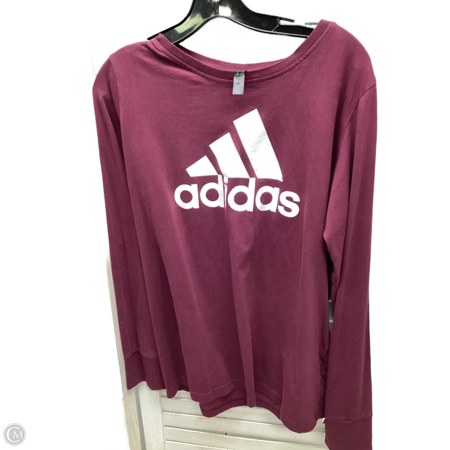Top Long Sleeve Basic By Adidas In Maroon, Size: 1x
