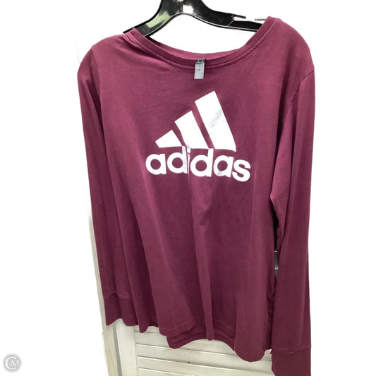 Top Long Sleeve Basic By Adidas In Maroon, Size: 1x