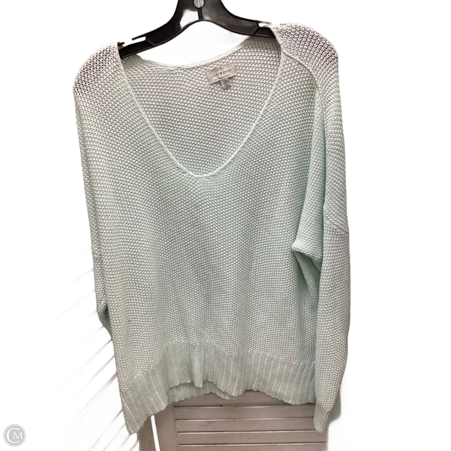 Sweater By Lucky Brand In Aqua, Size: L