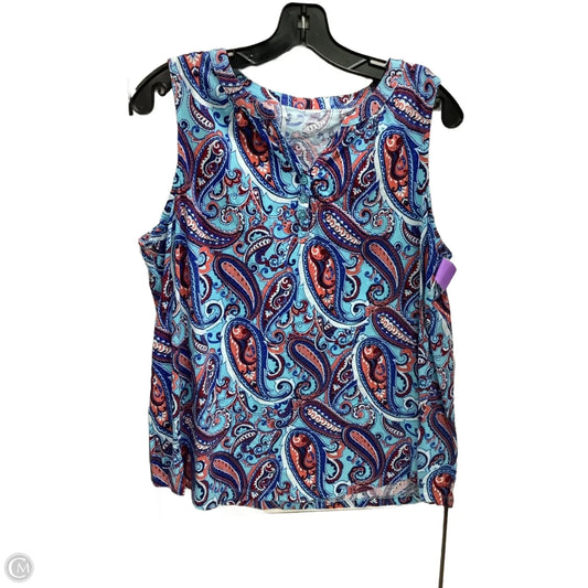 Top Sleeveless By Kim Rogers In Paisley Print, Size: Xl