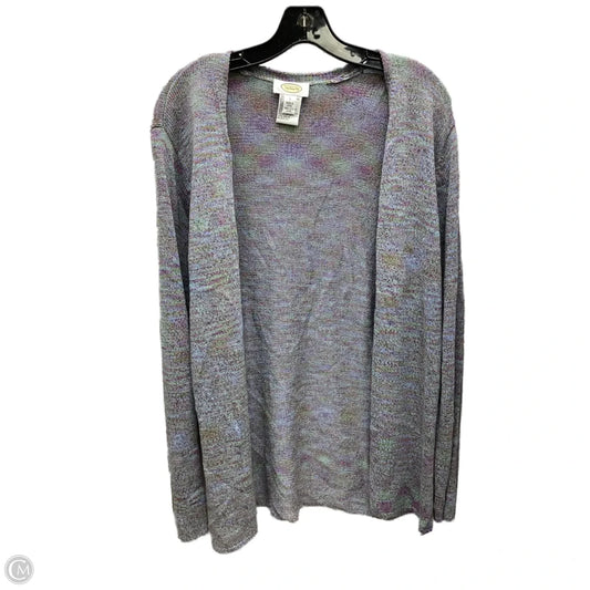 Sweater Cardigan By Talbots In Rainbow Print, Size: L