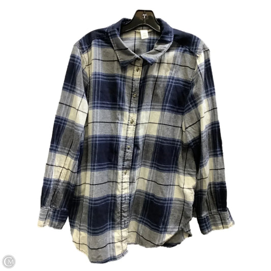 Top Long Sleeve By H&m In Plaid Pattern, Size: Xl