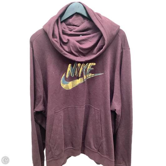 Sweatshirt Hoodie By Nike In Maroon, Size: 3x