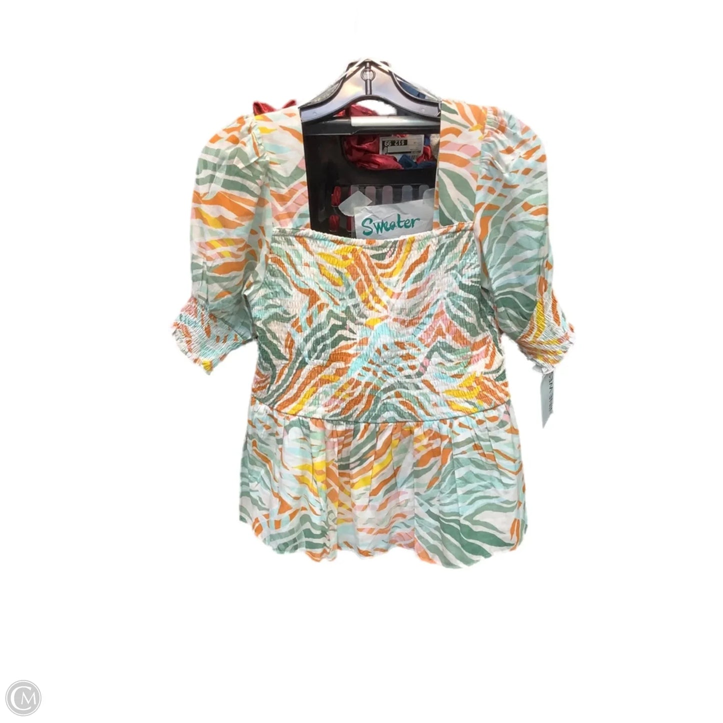 Top Short Sleeve By Nine West In Multi-colored, Size: M
