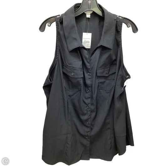 Top Sleeveless By Cato In Black, Size: 22