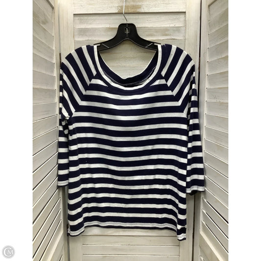 Top Long Sleeve By Talbots In Striped Pattern, Size: L