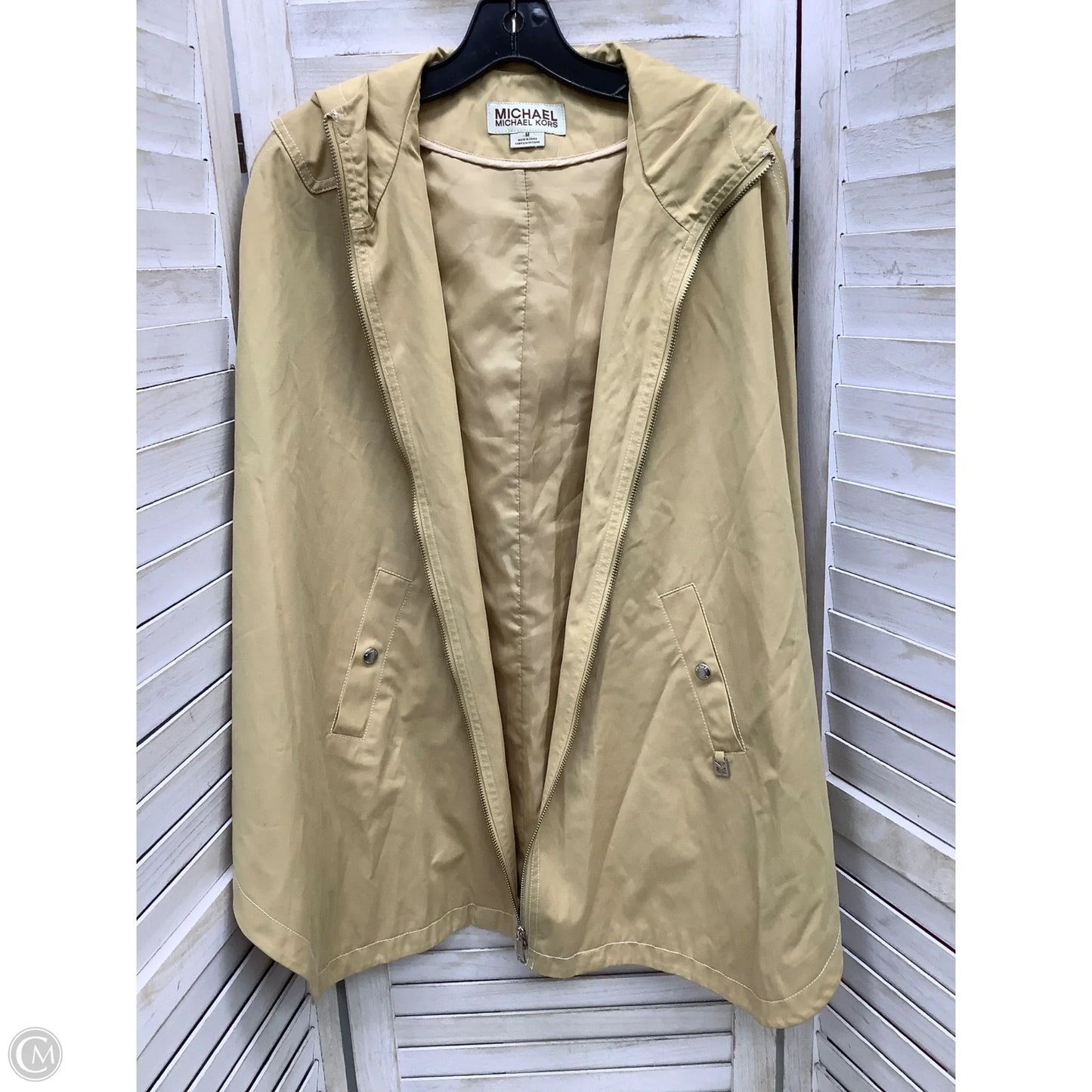 Poncho Designer By Michael Kors In Tan, Size: M