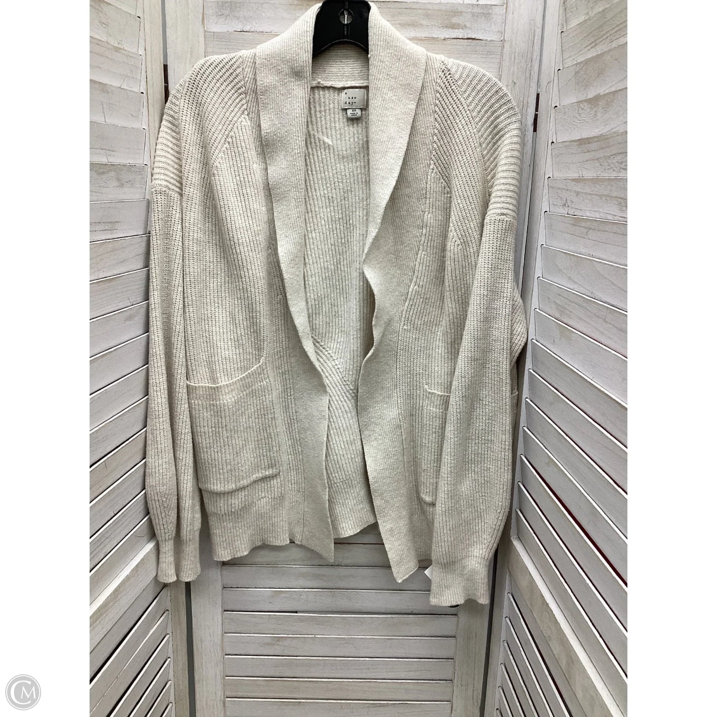 Sweater Cardigan By A New Day In Cream, Size: Xs