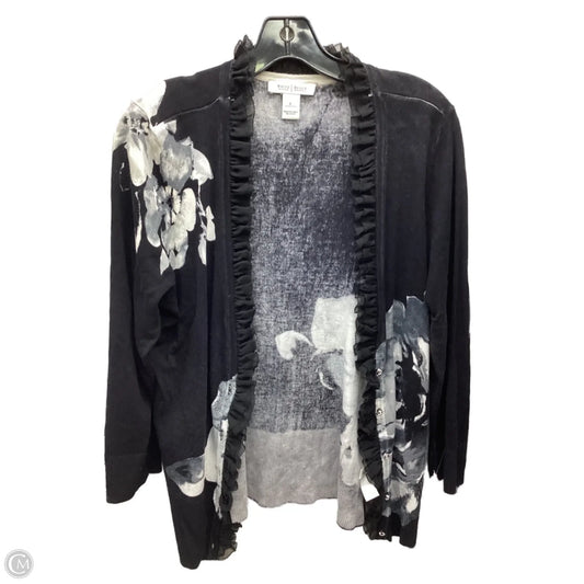 Cardigan By White House Black Market In Black & White, Size: L