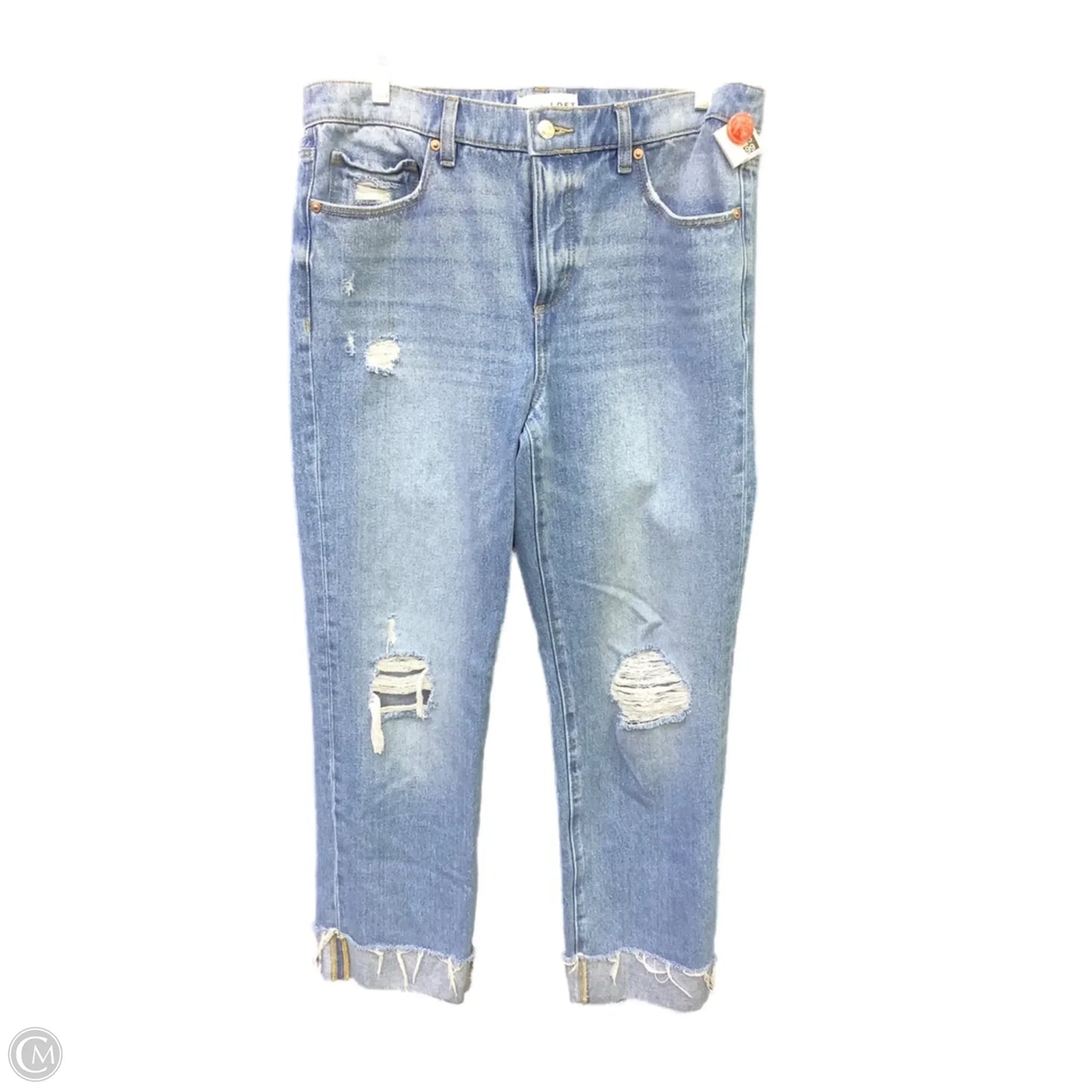 Jeans Cropped By Loft In Blue Denim, Size: 4