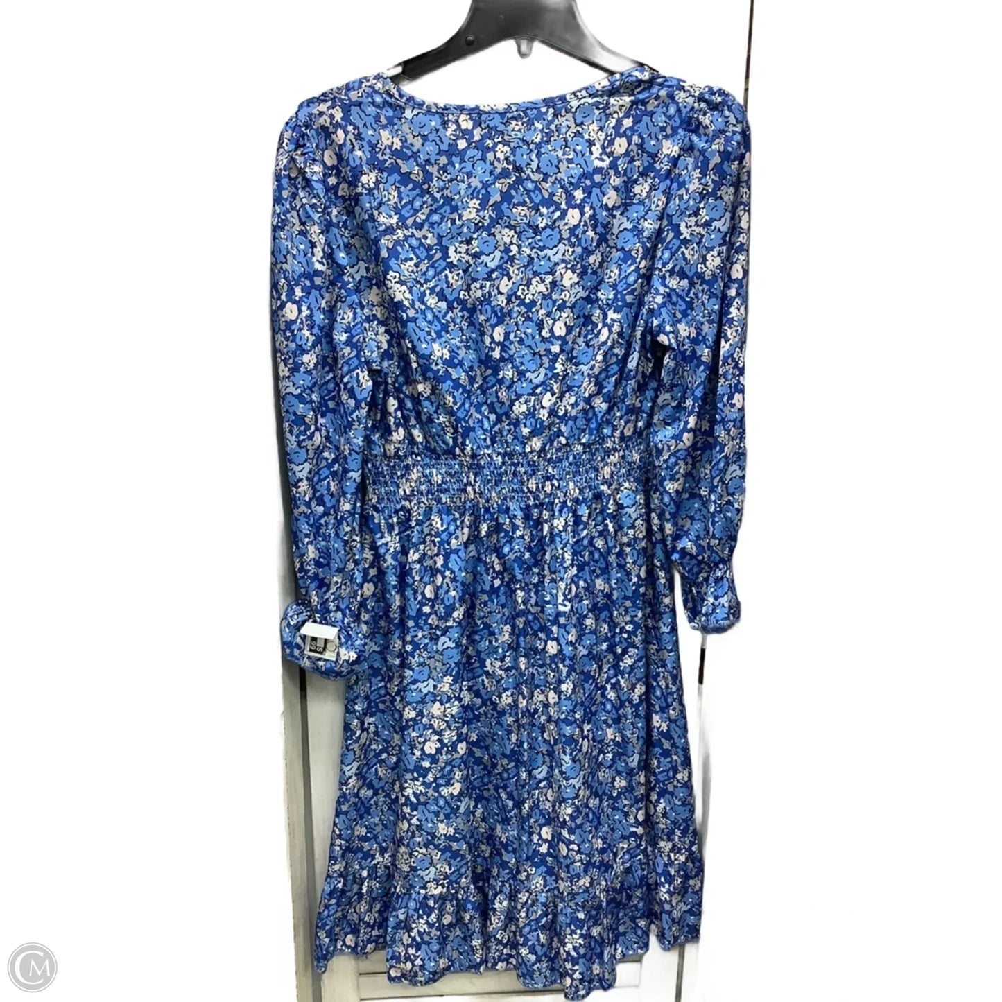 Dress Casual Midi By Clothes Mentor In Blue & White, Size: S