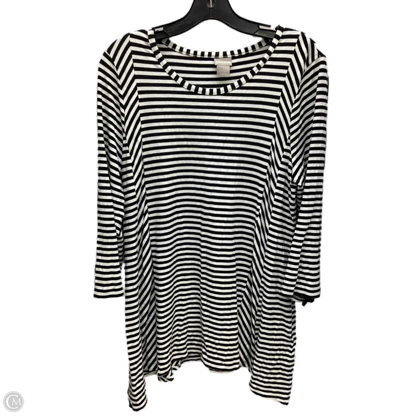 Top Long Sleeve By Chicos In Striped Pattern, Size: M