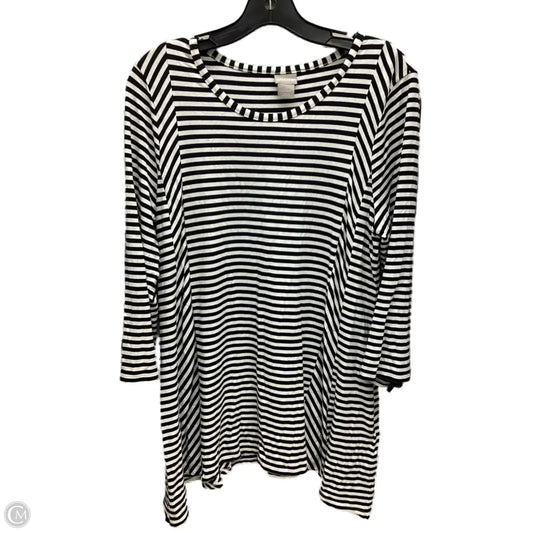Top Long Sleeve By Chicos In Striped Pattern, Size: M