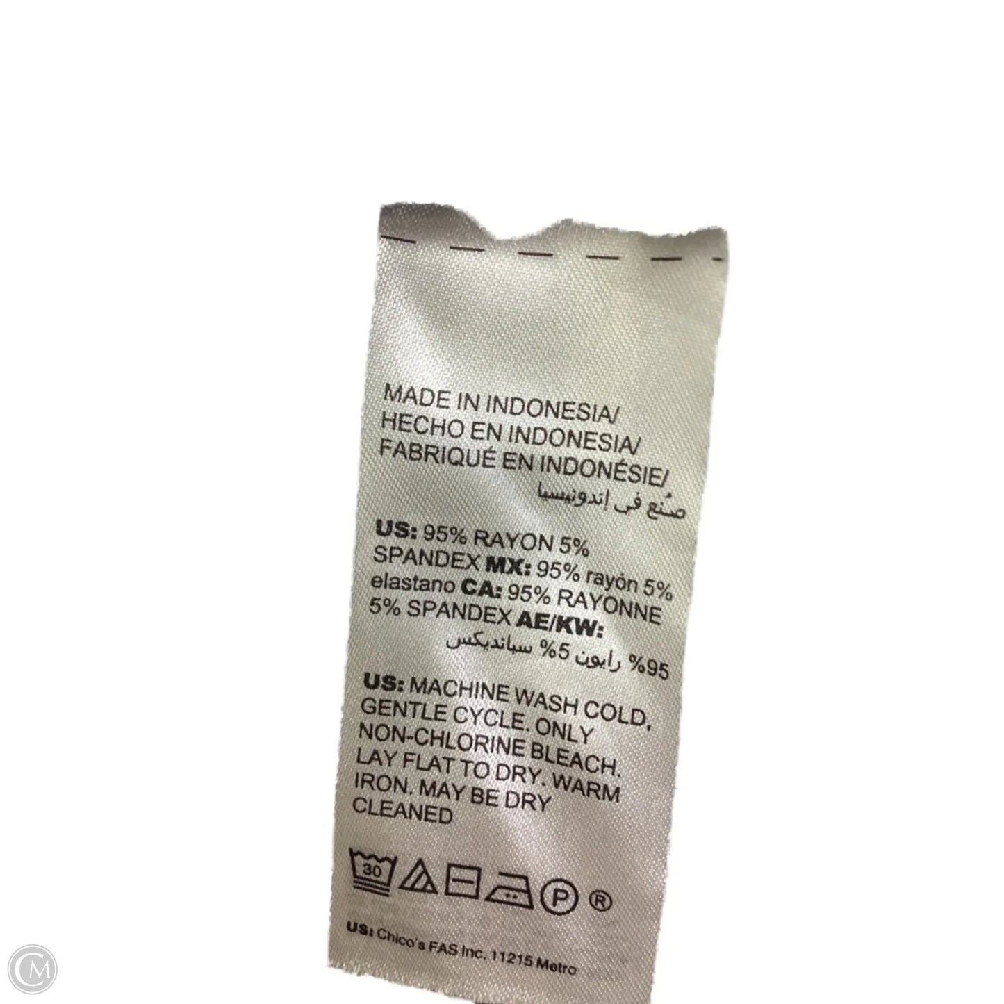 Top Long Sleeve By Chicos In Striped Pattern, Size: M