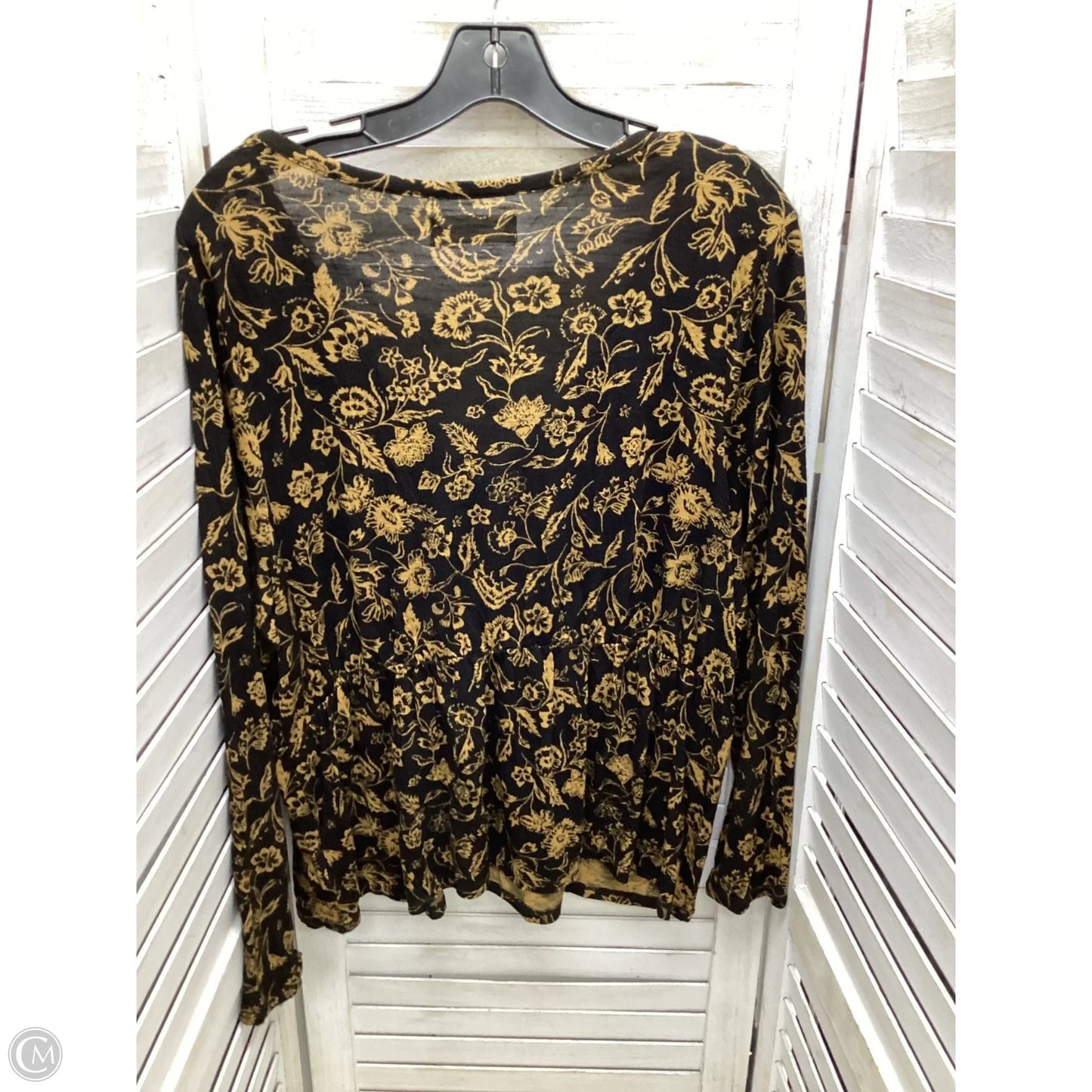 Top Long Sleeve By Lucky Brand In Black & Tan, Size: L