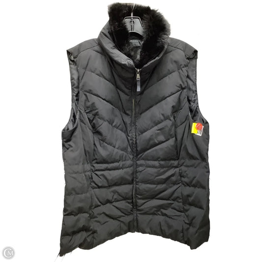 Vest Faux Fur & Sherpa By Talbots In Black, Size: 2x