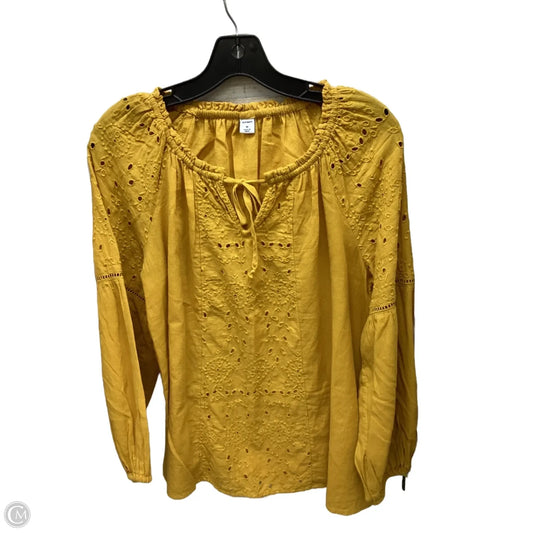 Top Long Sleeve By Old Navy In Yellow, Size: M