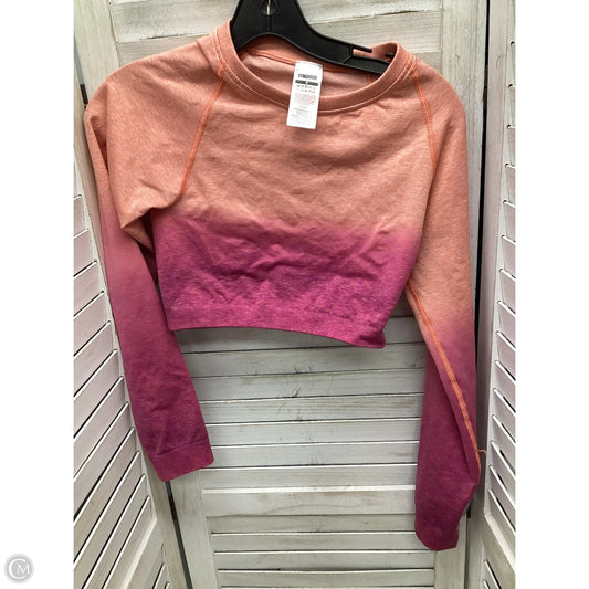 Athletic Top Long Sleeve Crewneck By Gym Shark In Orange & Purple, Size: M