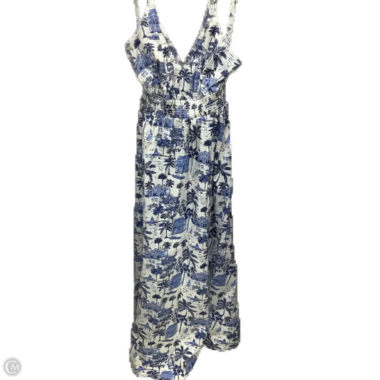 Dress Casual Maxi By Vineyard Vines In Blue & White, Size: M