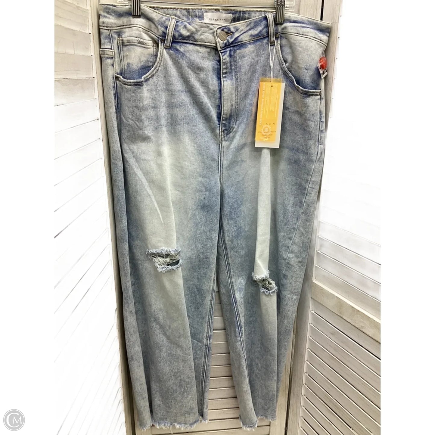 Jeans Straight By Risen In Blue Denim, Size: 3x
