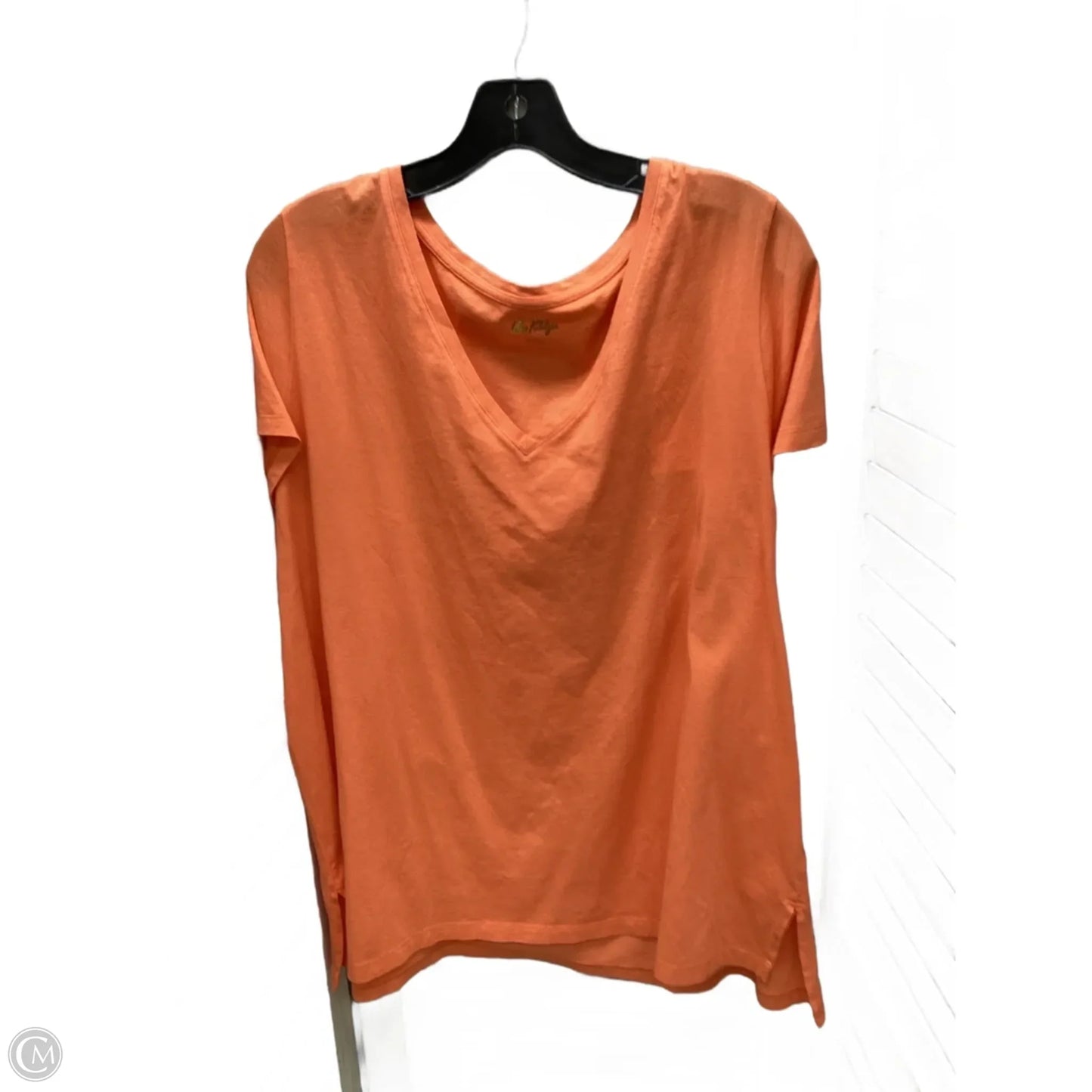 Top Short Sleeve Designer By Lilly Pulitzer In Coral, Size: Xxl