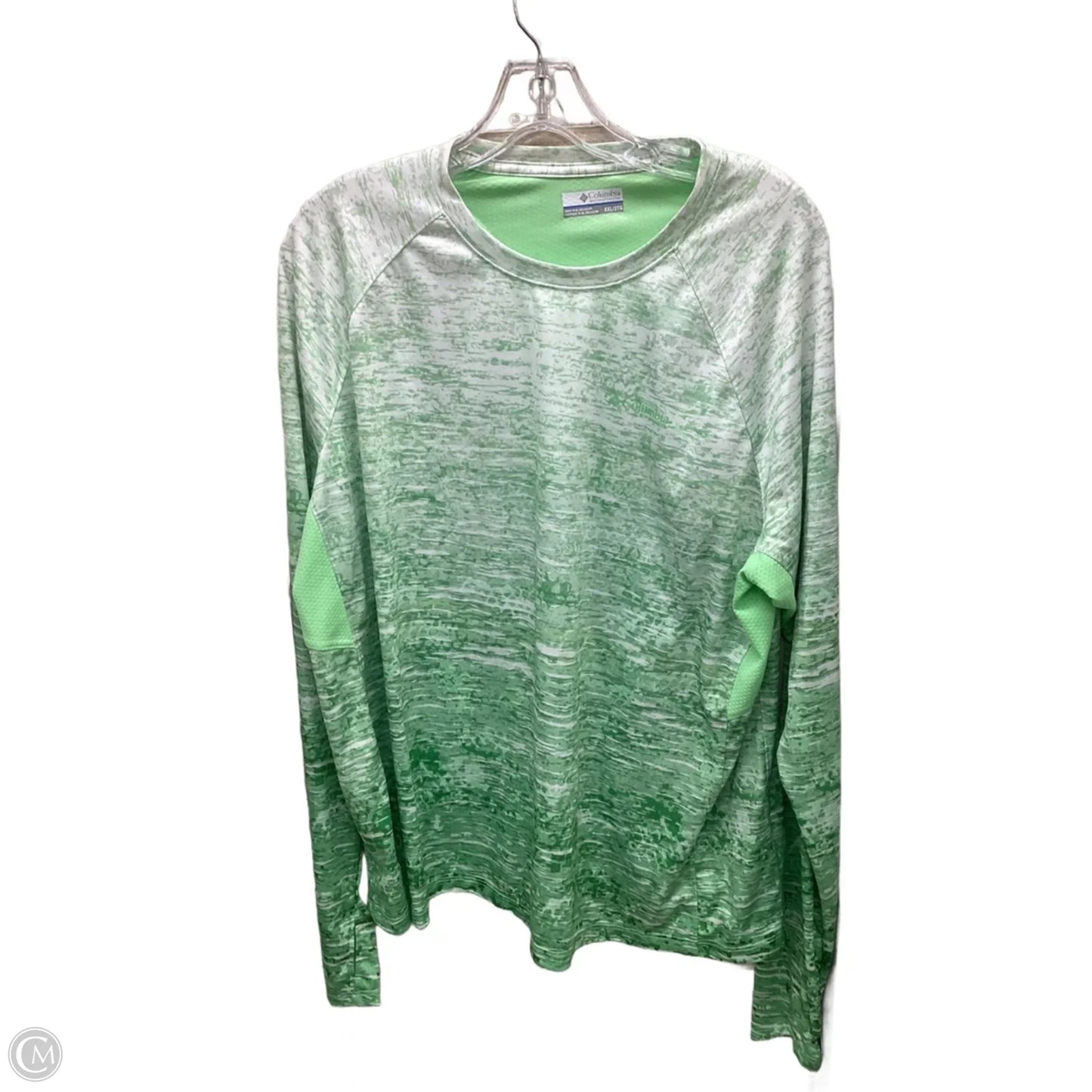 Top Long Sleeve By Columbia In Green & White, Size: Xxl