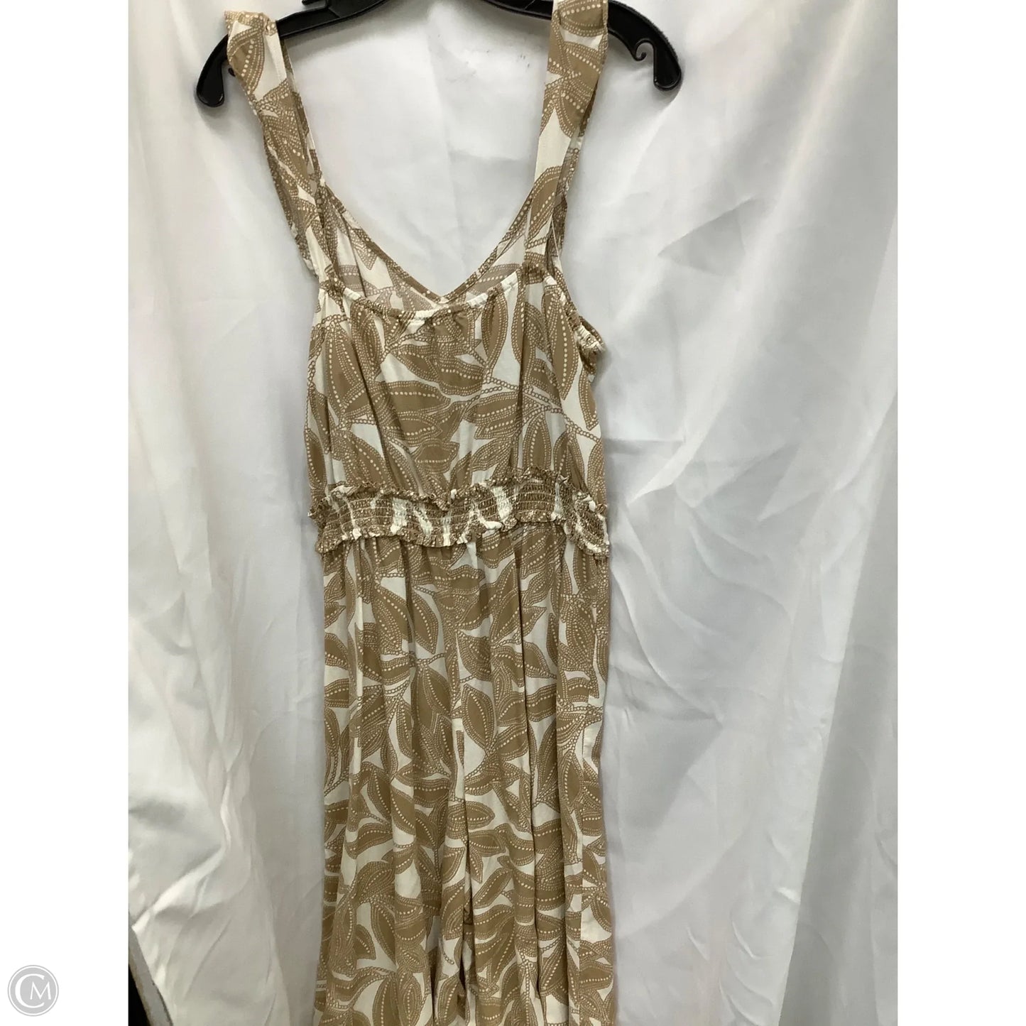 Jumpsuit By Loft In Cream & Tan, Size: L