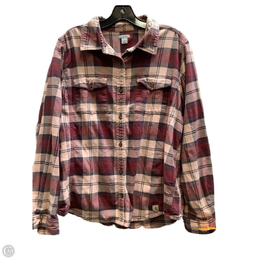 Top Long Sleeve By Carhartt In Plaid Pattern, Size: Xl