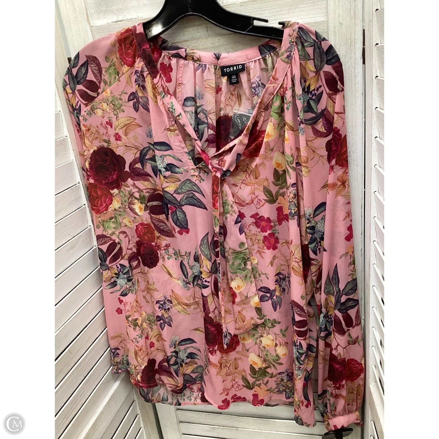 Top Long Sleeve By Torrid In Pink, Size: M
